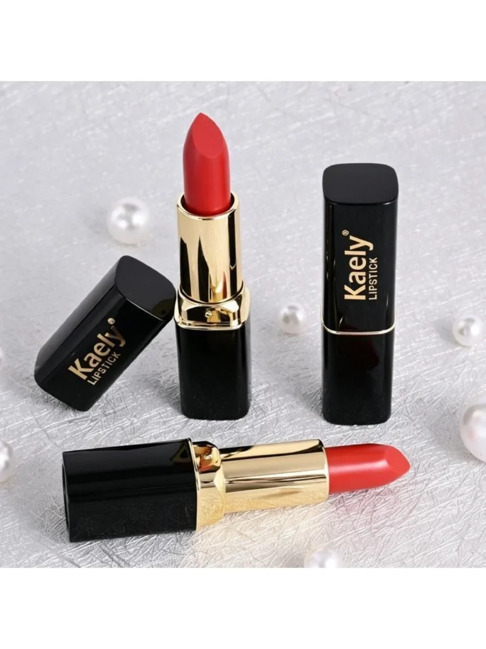 3-Piece Red Matte Lipstick Set - Long-Lasting, Waterproof, Smudge-Proof Makeup